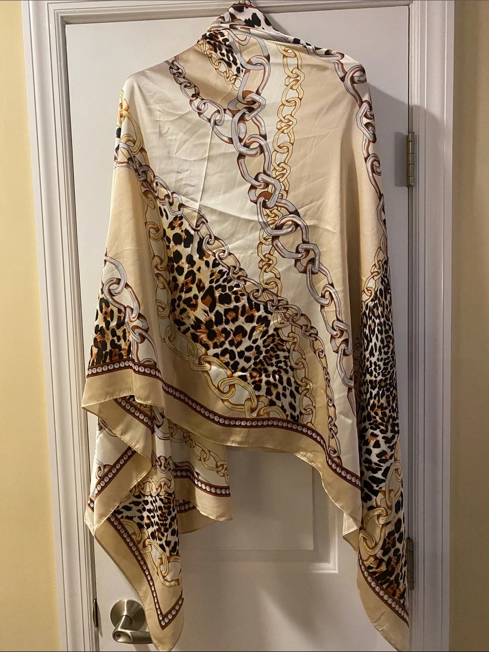 Jessica McClintock Huge Silky Versace Inspired Print Wrap Scarf NWT